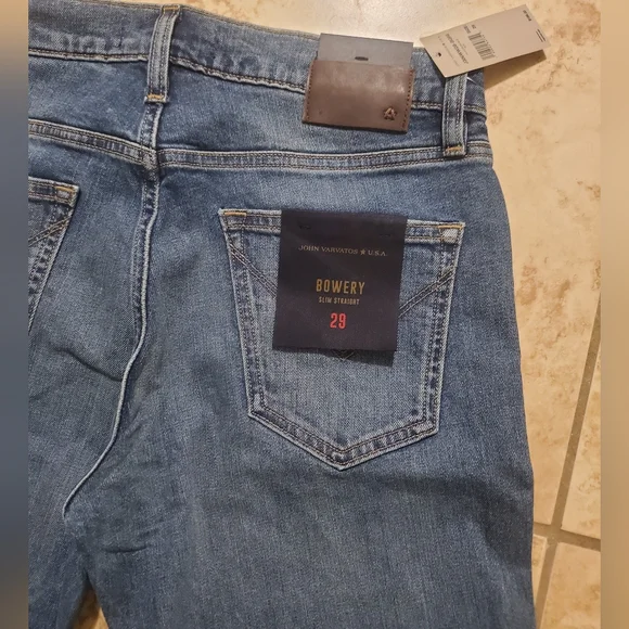 John Varvatos Star USA Bowery Slim Straight Jeans in Blue Men's Size 29 X 33 NWT
